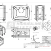 Hydraulic oil tank, side mounting 120 ltr. Aluminium 56x64x37 with double adapter
