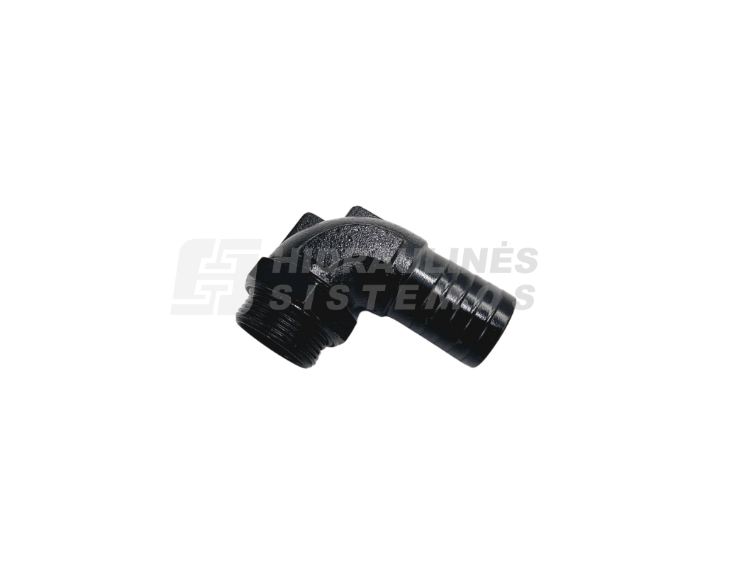 Suction fitting 1.1/4' male x for 38 mm hose, 90 angle