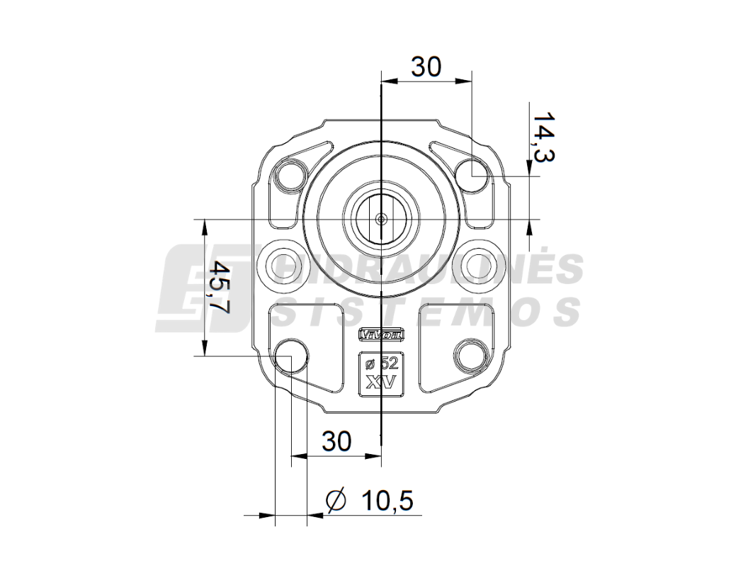 GR2 09.0 cm3 Gear pump XV-2P/09 cm3/rev BH52 X2P4531CSRA Vivoil