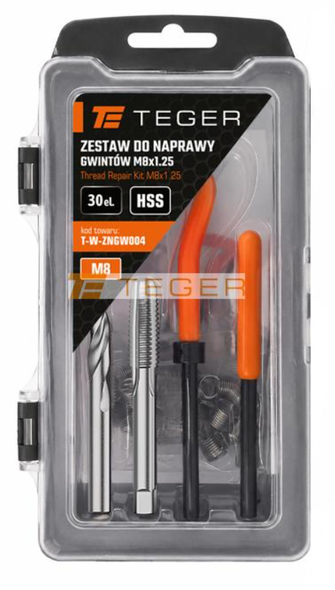 Sriegų remonto komplektas M8x1,25 TEGER